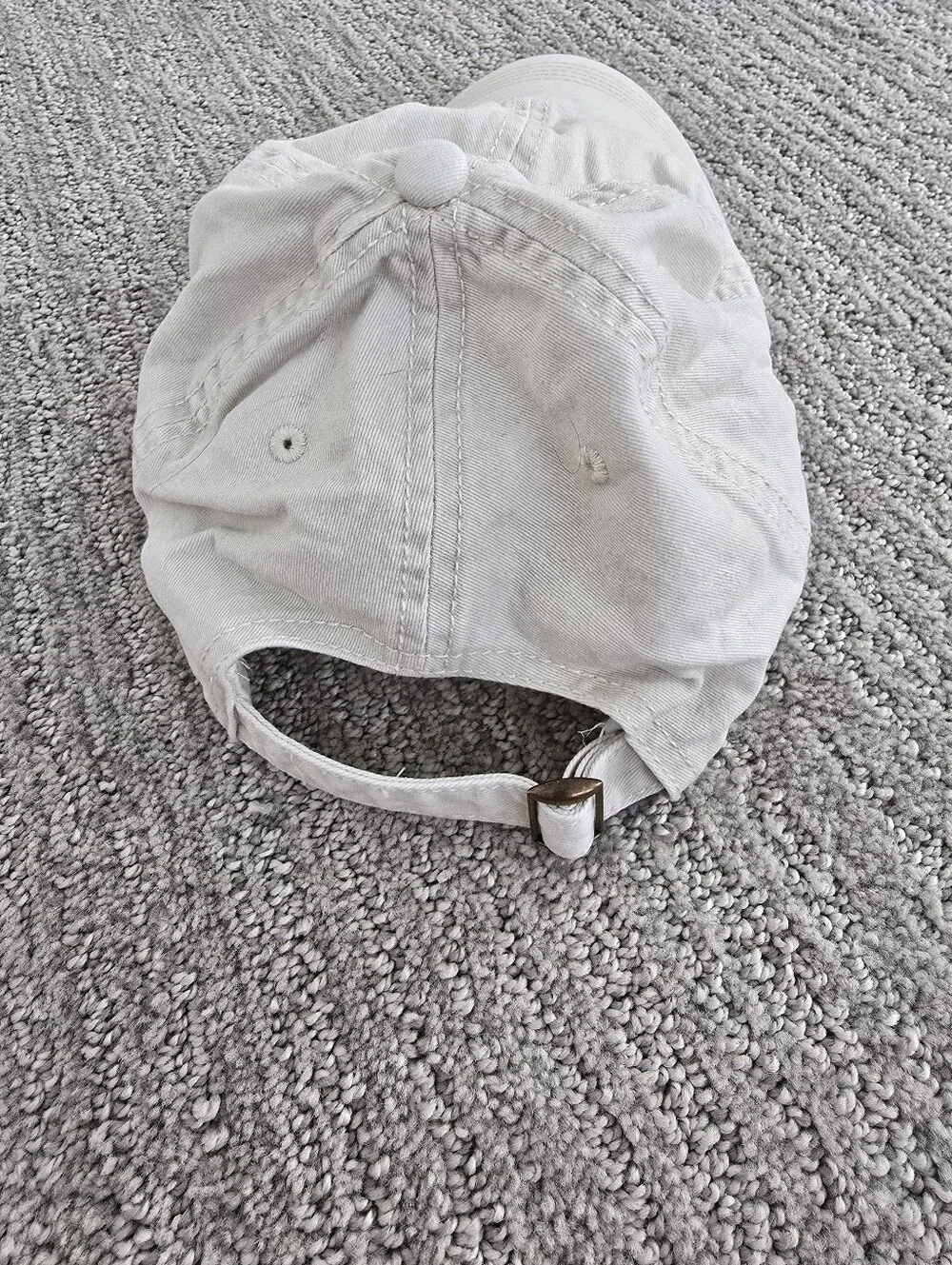 Womens 100% Cotton Canvas Baseball Cap Adjustable Cream Beige Color